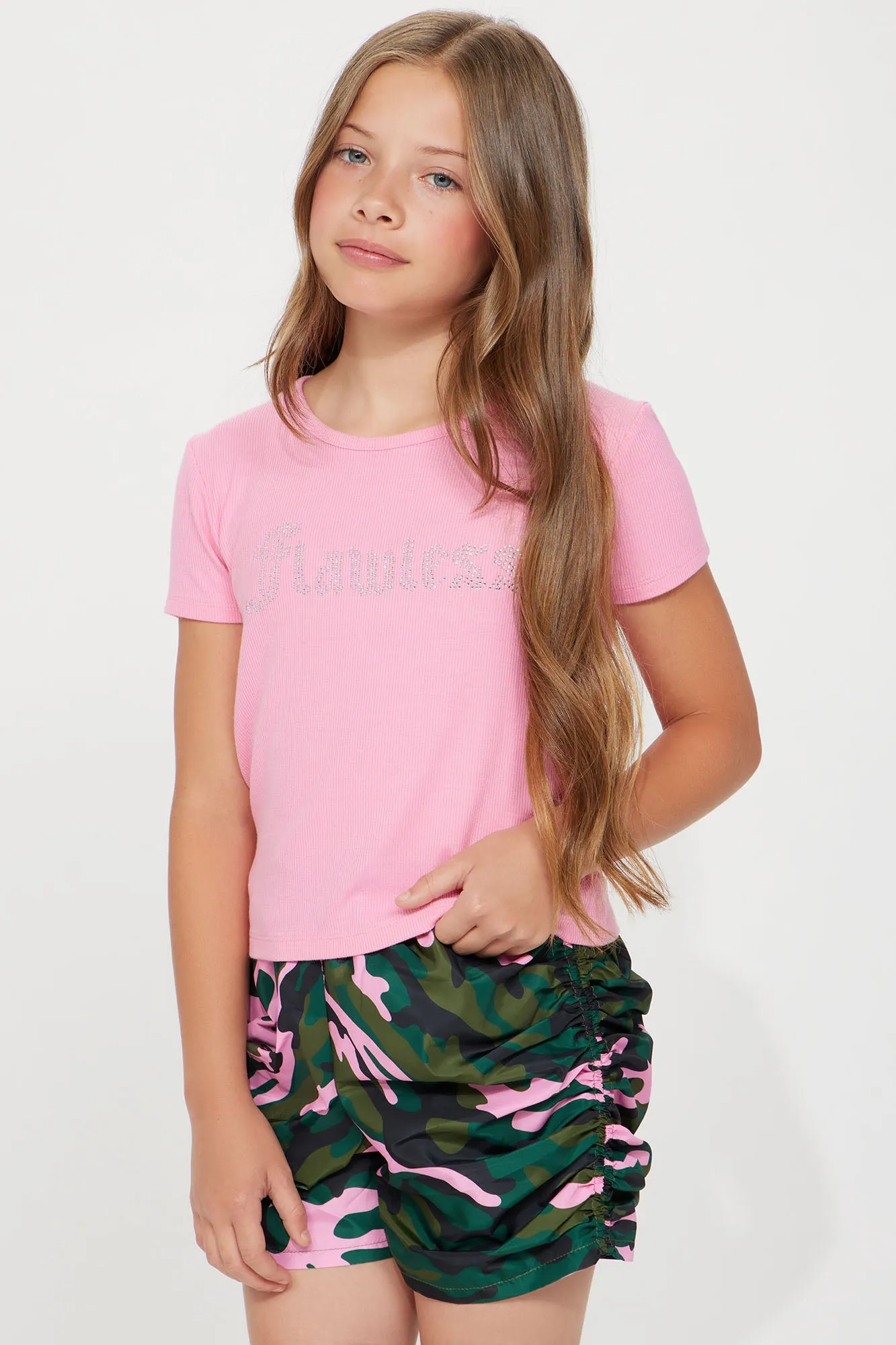 Mini Miss How It Is Rhinestone Tee - Pink