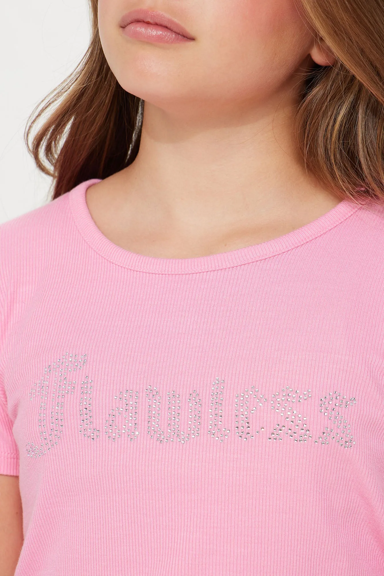 Mini Miss How It Is Rhinestone Tee - Pink