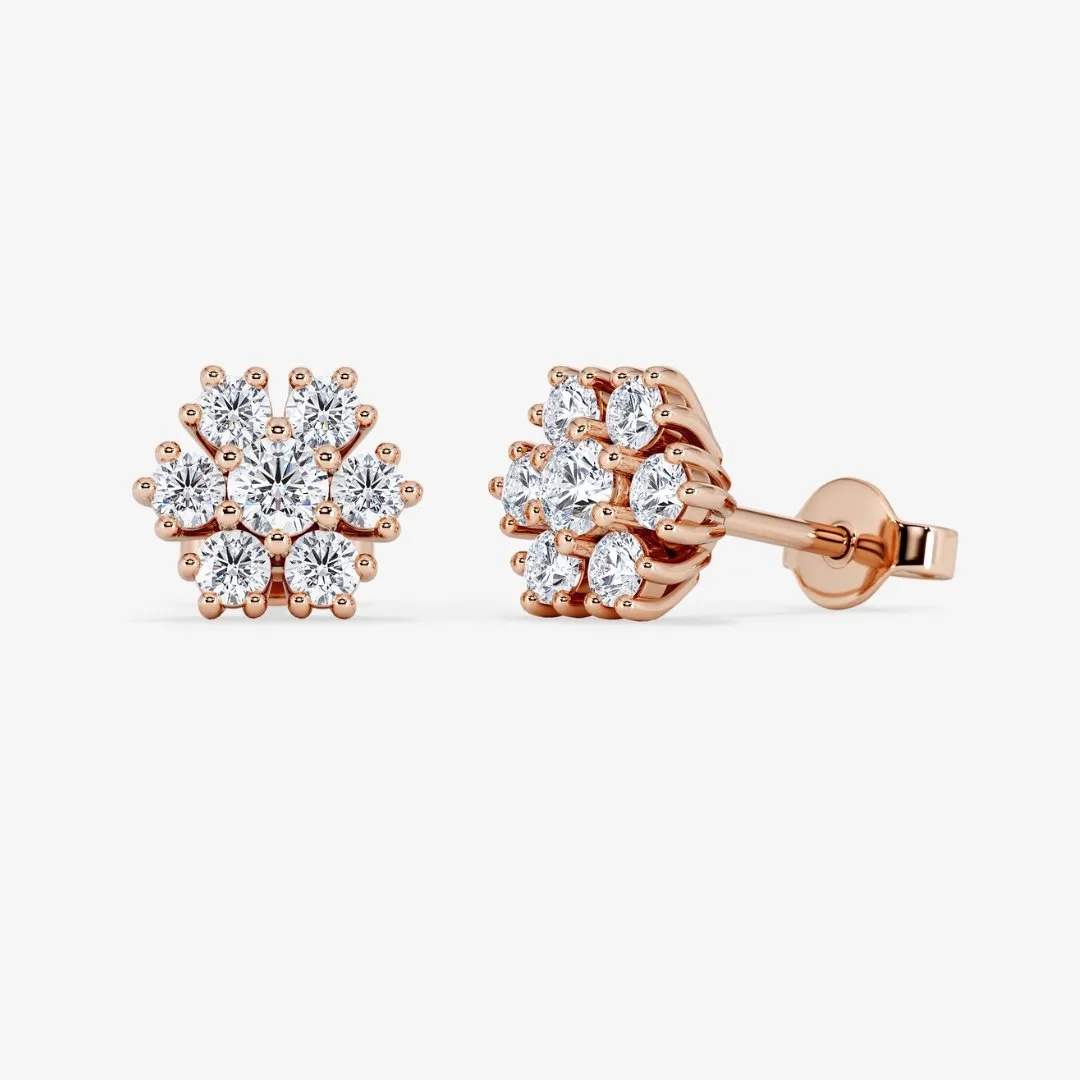 Miriam Floral Earrings Rose Gold