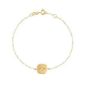 Miss Gigi White diamond bracelet, Yellow Gold, 6.7"