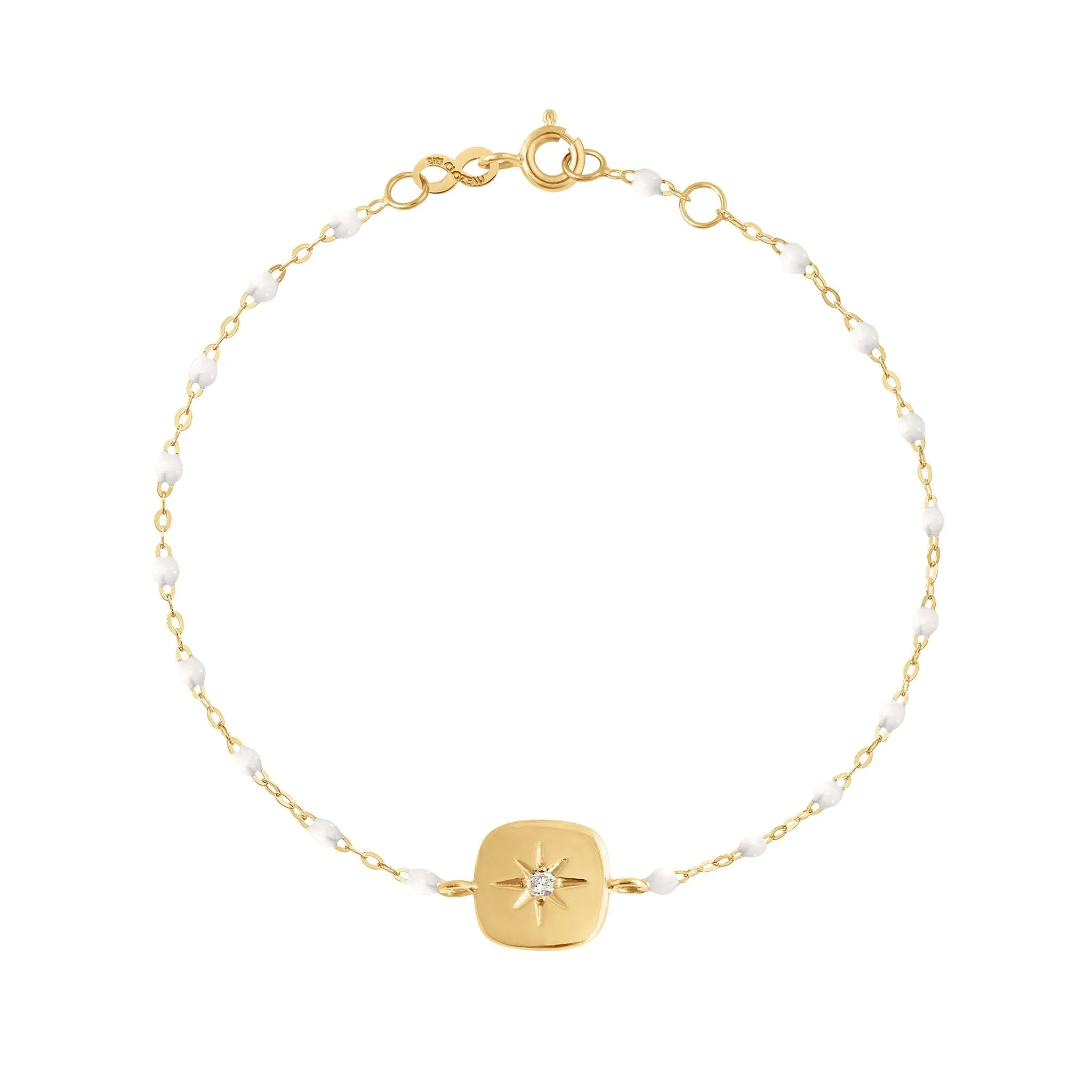 Miss Gigi White diamond bracelet, Yellow Gold, 6.7"