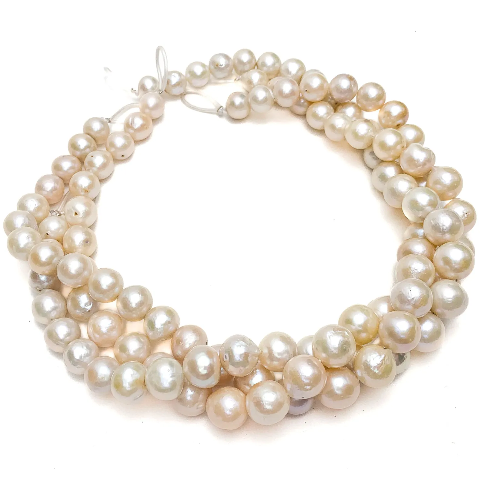 Mixed Color Large 12mm Round Freshwater Pearl Strands