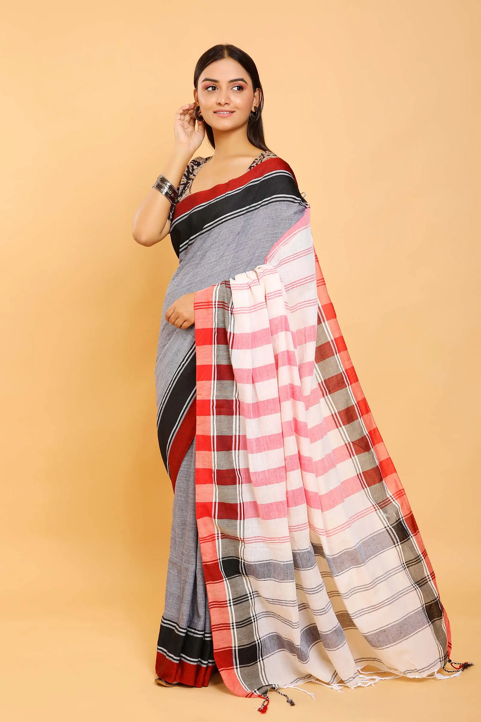 Orenda Cotton Loom Woven Saree