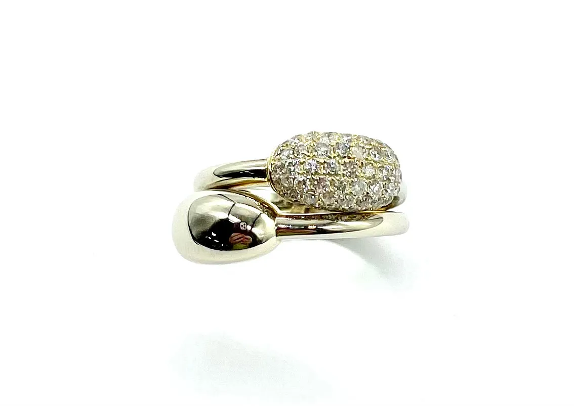 Pave Diamond Bypass Ring