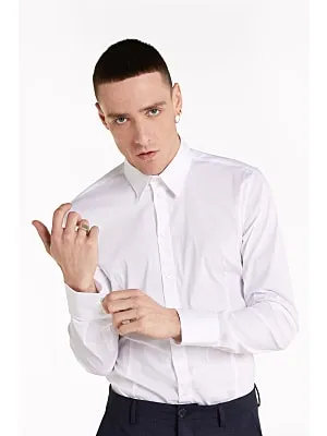 Shirt in stretch cotton poplin