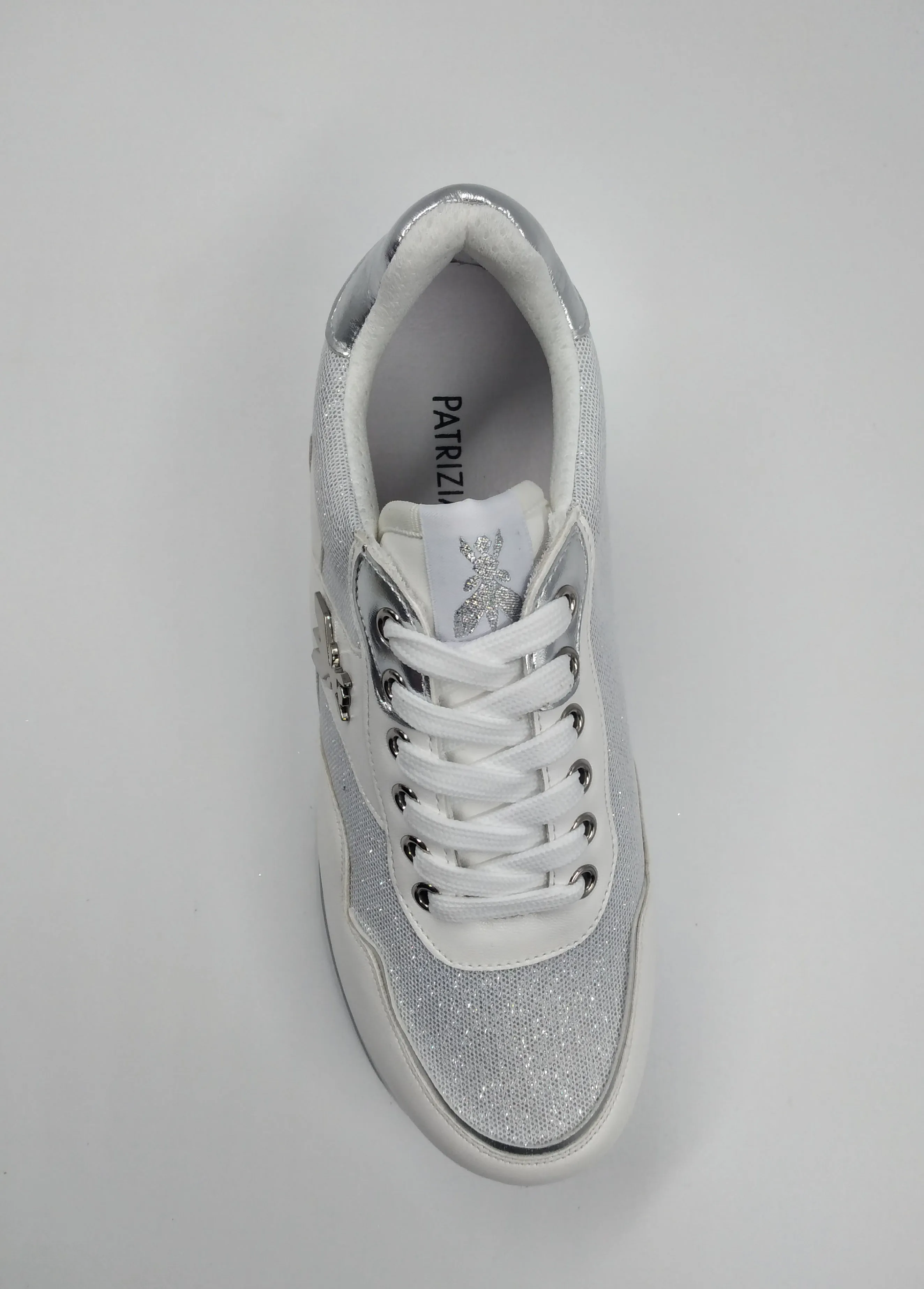 SNEAKERS INSERTI TESSUTO SILVER