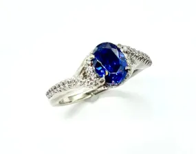 Tanzanite and Diamond Twist Ring