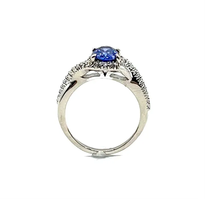 Tanzanite and Diamond Twist Ring