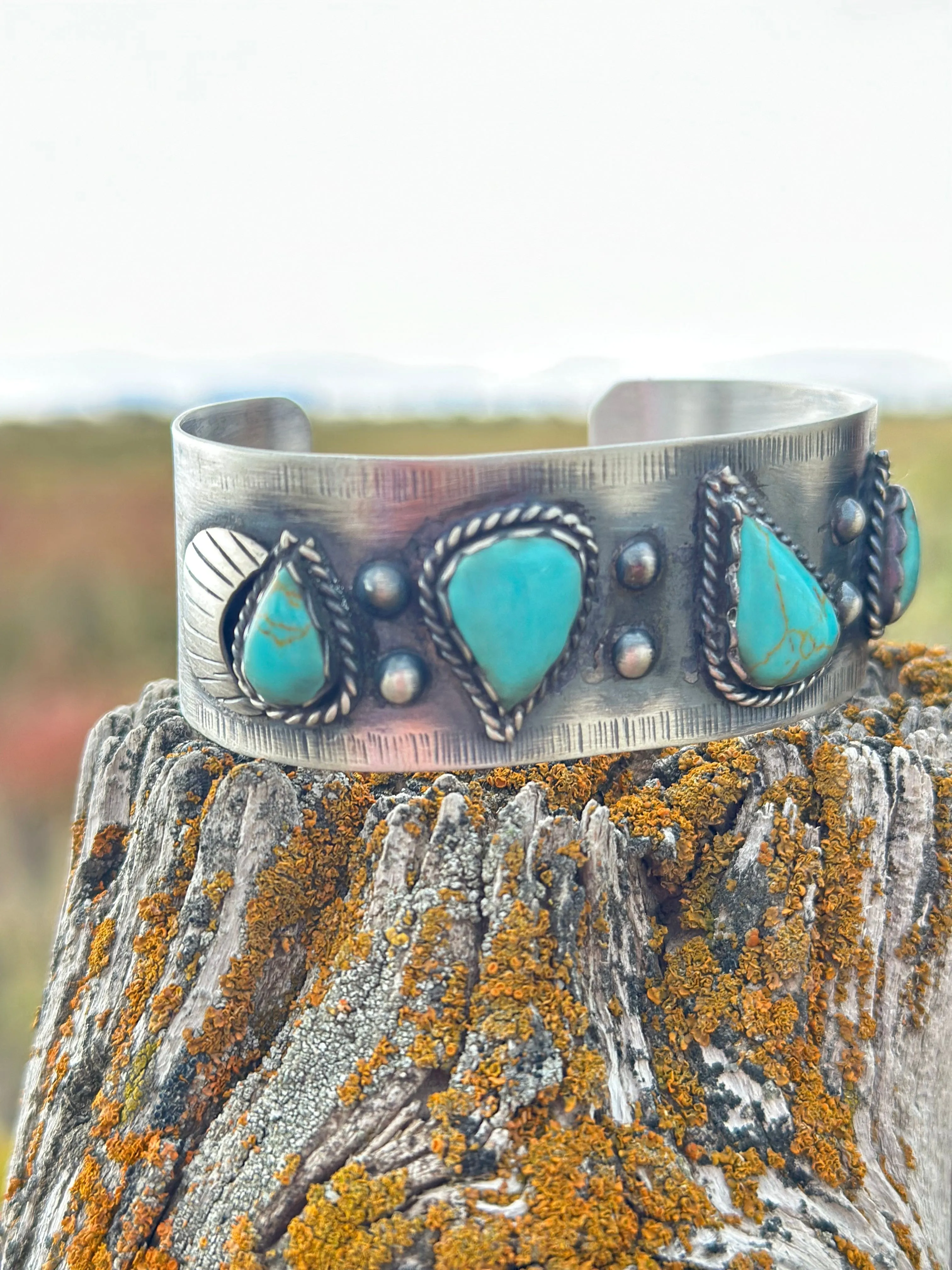 The Las Cruces Sterling Silver & Turquoise Southwest Cuff Bracelet