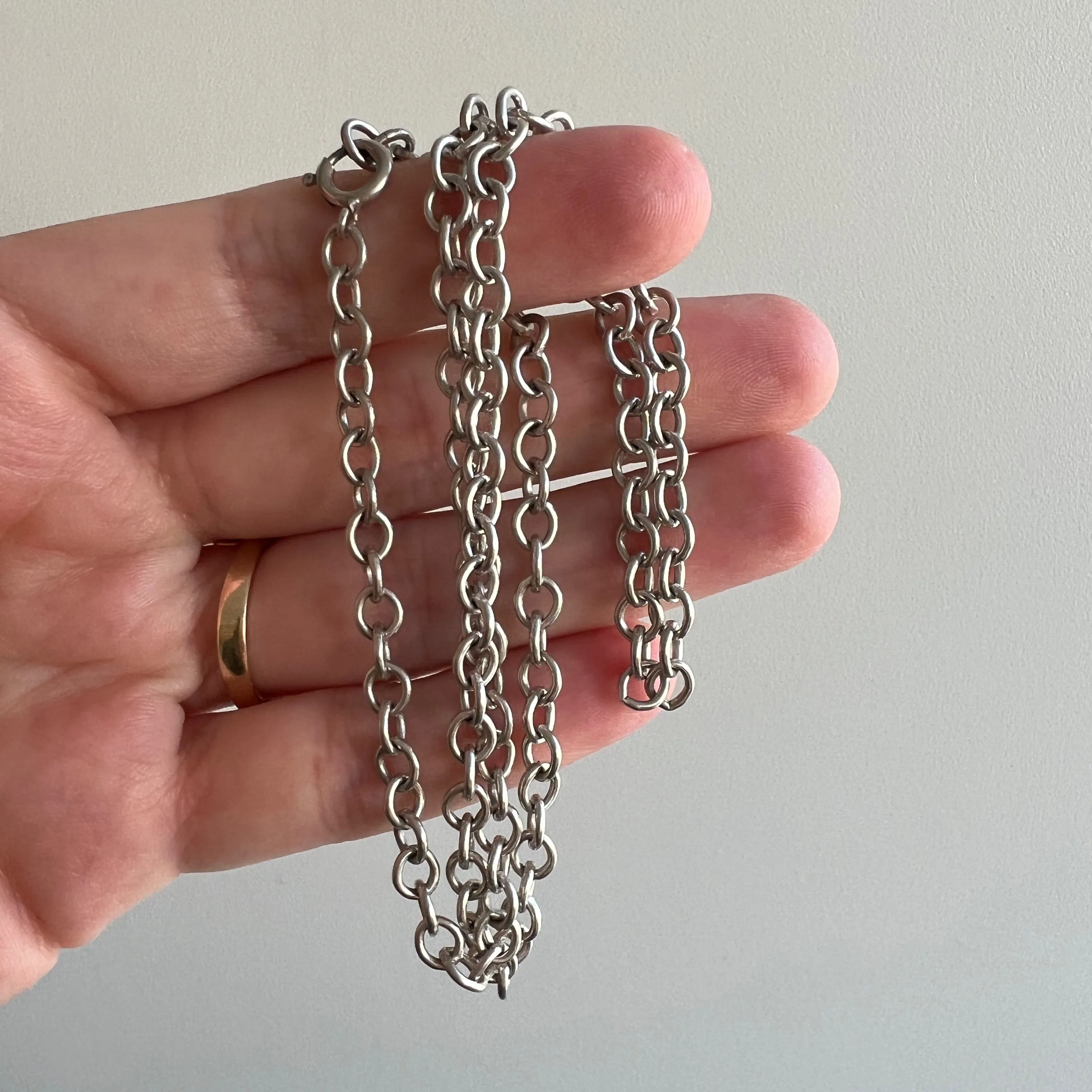 V I N T A G E // oval cable / sterling silver classic oval cable chain / 18.25, 12g