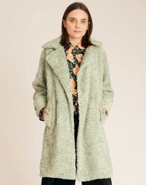 VEGAN SHEEPSKIN COAT -  GREEN