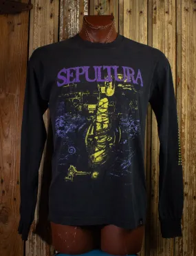 Vintage Sepultura Chaos A.D. Concert T Shirt Long Sleeve 1994 Black Large