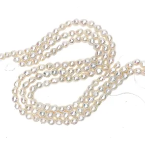 White Baroque Freshwater Pearl Bead Strand