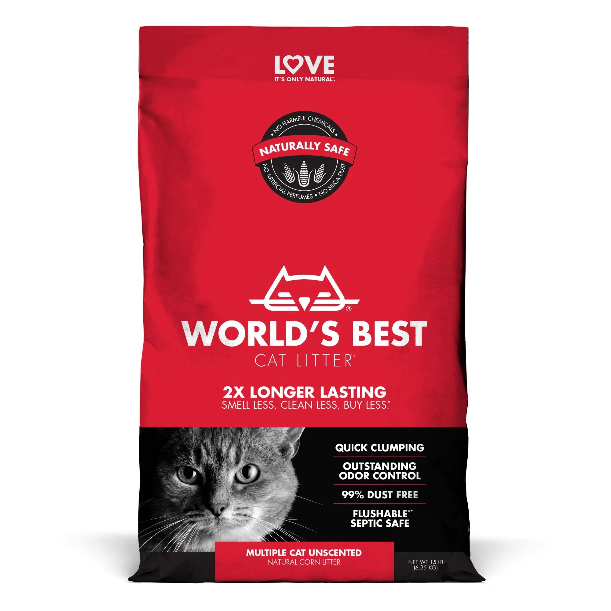 World's Best Cat Litter 15lb Multiple Cat Unscented